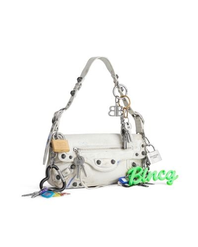 Balenciaga Le Cagole Small Sling Bag Used Effect With Charms - Green