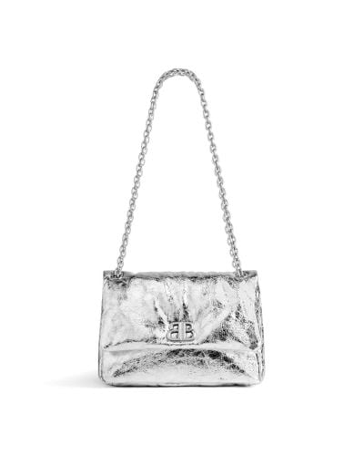 Balenciaga Monaco mini-tasche in metallic - Weiß