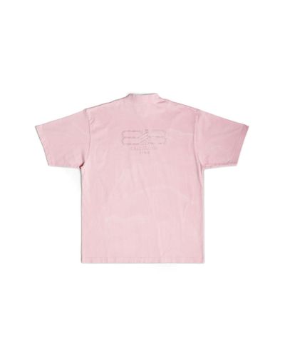 Balenciaga Bb Paris Strass T-shirt Medium Fit - Pink
