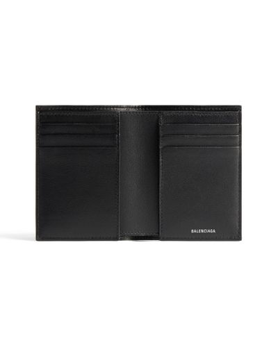 Balenciaga Monaco Vertical Bifold Wallet - Black