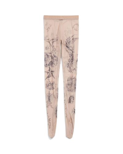 Balenciaga Tat Strumpfhose mit Tattoo-Print - Natur