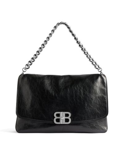 Balenciaga Bolso con solapa bb soft grande - Negro