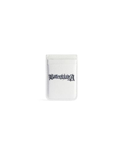 Balenciaga Cash kartenetui diy metal mit magnetverschluss - Weiß
