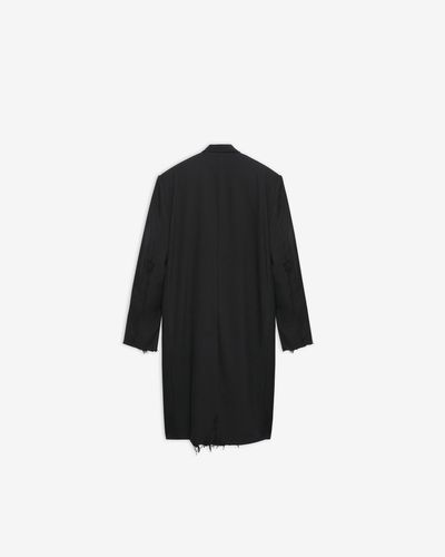 Balenciaga Destroyed Overcoat - Black