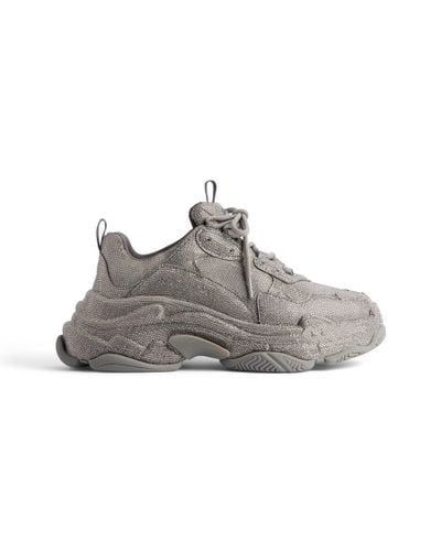 Balenciaga Triple S Rhinestone-embellished Sneakers - Gray