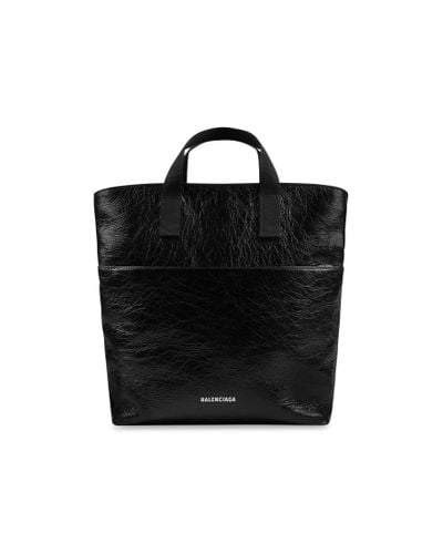Balenciaga Explorer Tote Bag With Strap - Black