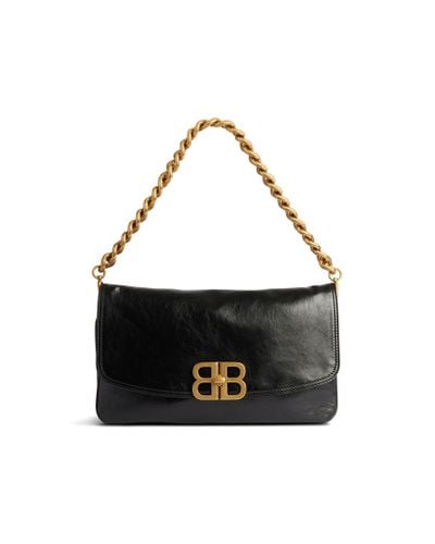 Balenciaga Bb Soft Medium Flap Bag - Black