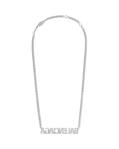 Balenciaga Typo Mirror Necklace - Metallic