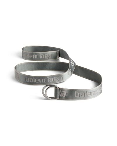 Balenciaga Logo-jacquard D-ring Belt - Grey
