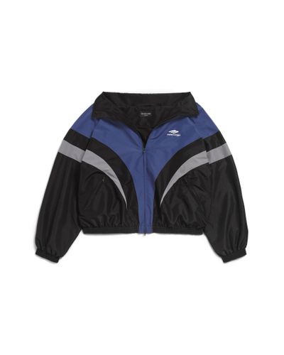 Balenciaga 3b Sports Icon Off Shoulder Tracksuit Jacket - Blue