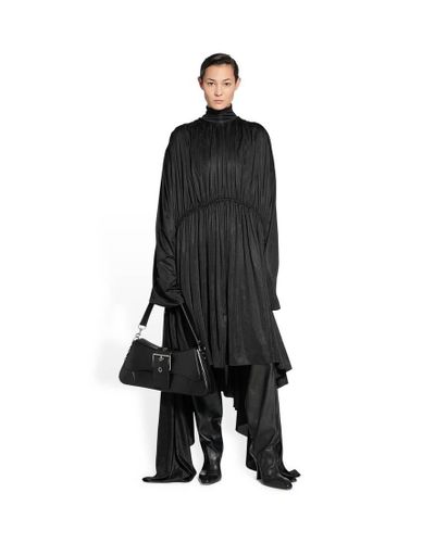Balenciaga Pleated Stretch Dress - Black