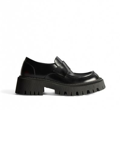 Balenciaga Tractor Leather Loafers - Black