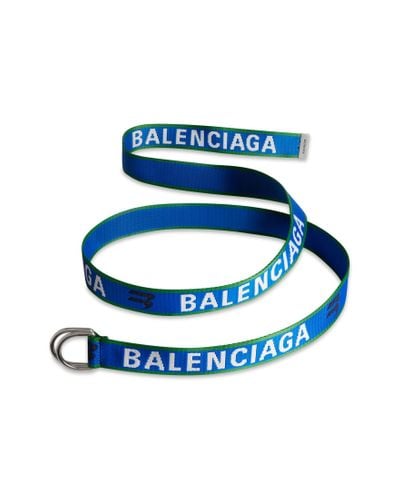 Balenciaga D-ring Logo Belt - Blue