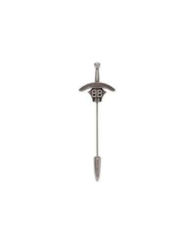 Balenciaga Spilla Goth Sword Argento - Metallizzato