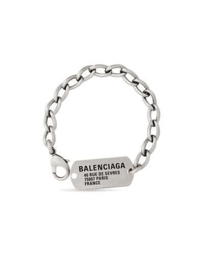 Balenciaga Tags Cable-link Bracelet - Metallic