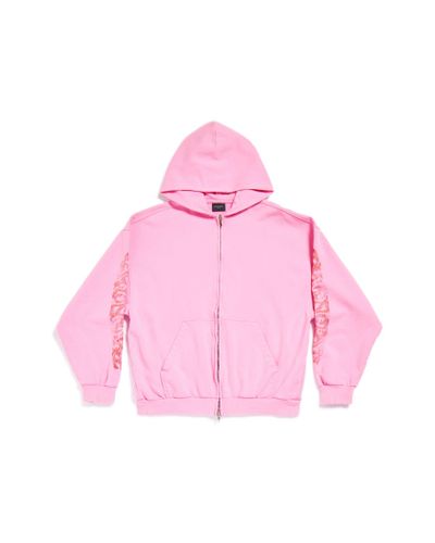 Balenciaga Offshore hoodie medium fit mit reißverschluss - Pink