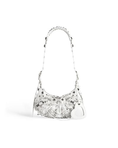 Balenciaga Le Cagole Xs Shoulder Bag With Safety Pins - White