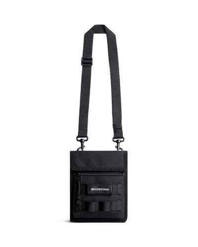 Balenciaga Army Small Pouch With Strap - Black