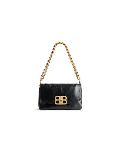 Balenciaga Bb Soft Small Flap Bag - Black