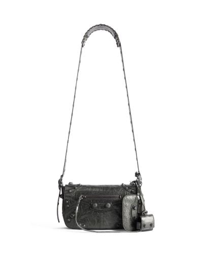 Balenciaga Le Cagole Xs Flap Bag Metallized - Black