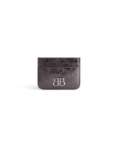 Balenciaga Monaco Card Holder Metallized - Gray