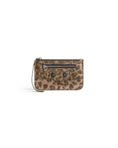 Balenciaga Le Cagole Long Coin And Card Holder With Leopard Print - White