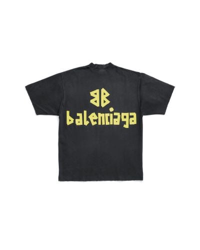 Balenciaga Tape Type Cotton T-shirt - Black