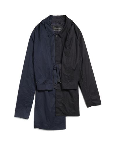 Balenciaga Double Sleeve Carcoat - Blue