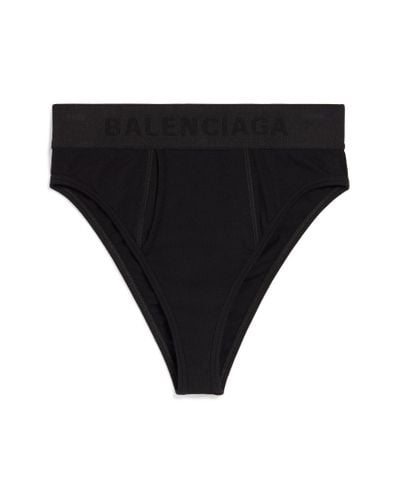 Balenciaga Logo-waistband Stretch-cotton Briefs - Black