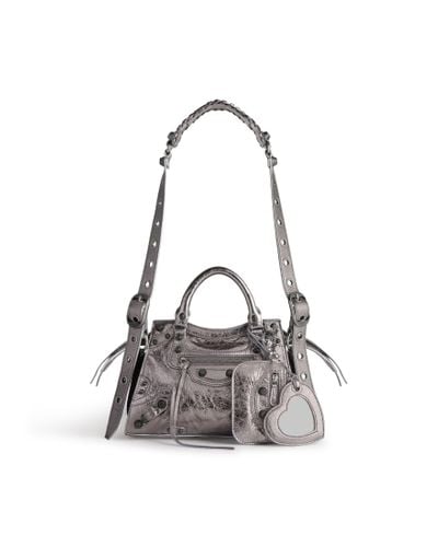 Balenciaga Neo Cagole Xs Handbag Metallized - White
