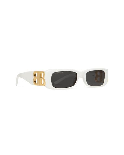 Balenciaga Dynasty Rectangle Sunglasses - White