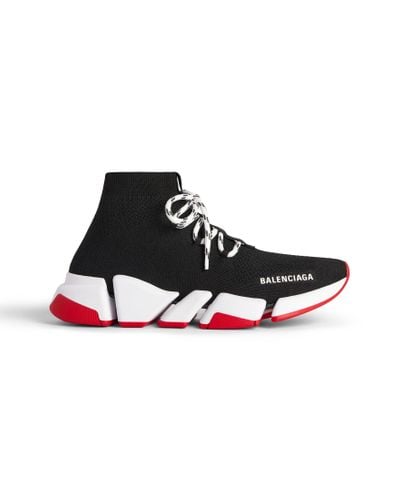 Balenciaga Speed 2.0 lace-up sneaker aus recyceltem strick - Schwarz