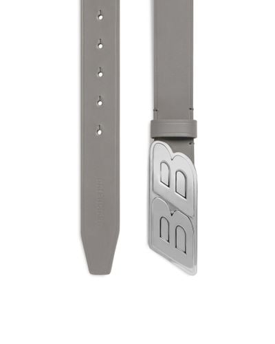Balenciaga Moto Logo Belt Gray & Silver