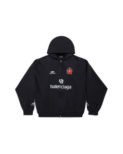 Balenciaga Hoodie paris soccer con zip medium fit - Blu