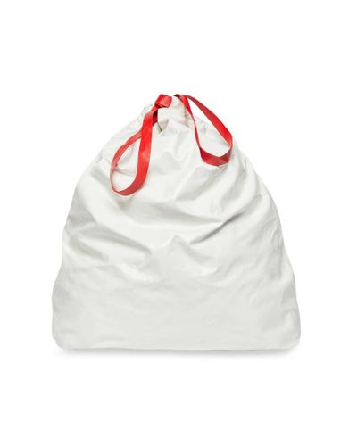 Balenciaga Trash Bag Large Pouch - White