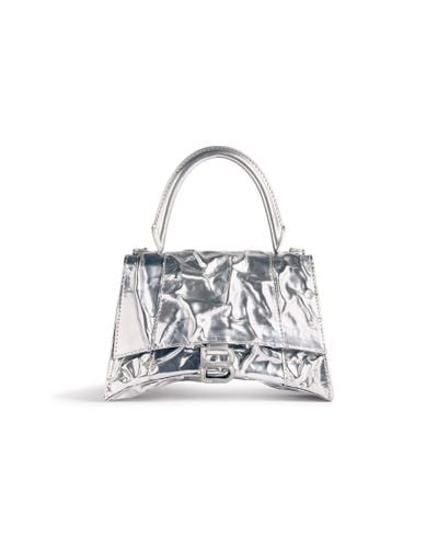 Balenciaga Hourglass Small Handbag Crushed Effect - White