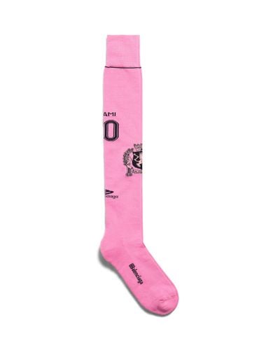 Balenciaga Miami Soccer High Socks - Pink