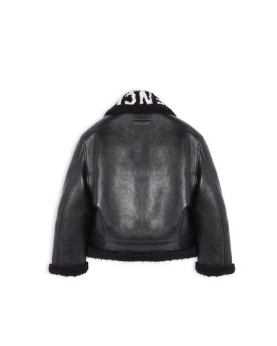 Balenciaga Cocoon Shearling Jacket - Black