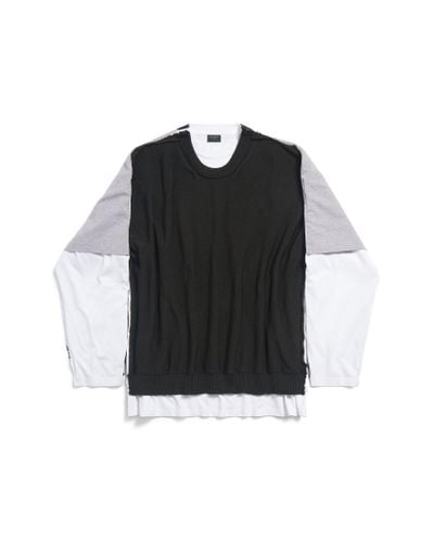 Balenciaga 3b Sports Icon Hybrid Large Sweater - Black