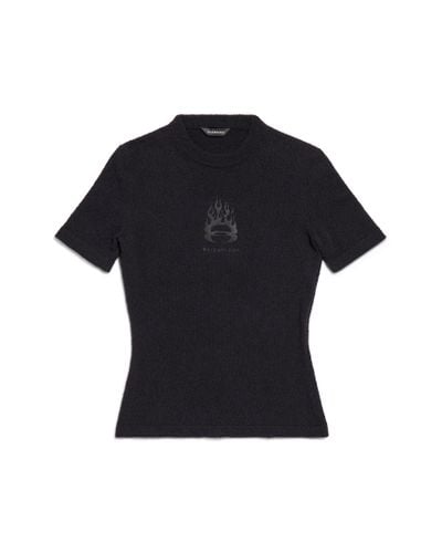 Balenciaga Burning Unity T-shirt Fitted - Black