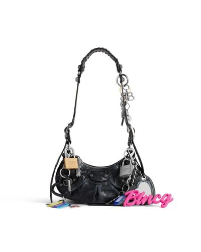 Balenciaga Le Cagole Xs Shoulder Bag Used Effect With Charms - Black