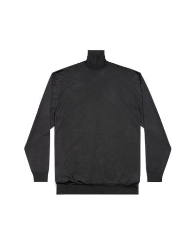 Balenciaga Bb Oversized Turtleneck Sweater - Black