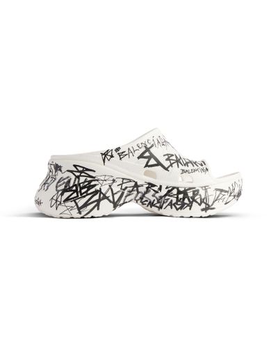 Balenciaga Pool crocs graffiti slide sandale - Weiß