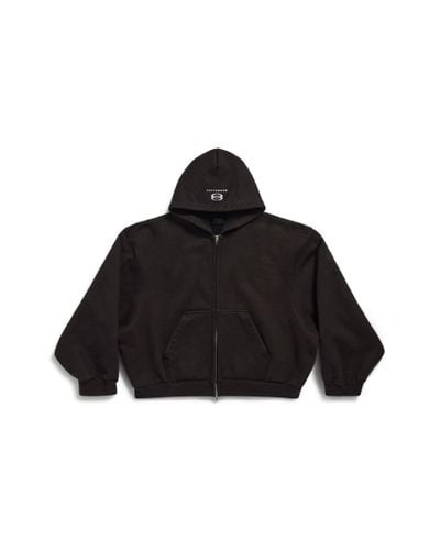 Balenciaga Unity sports icon boxy hoodie large fit mit reißverschluss - Schwarz