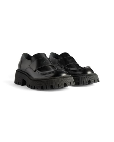 Balenciaga Tractor Leather Loafers - Black