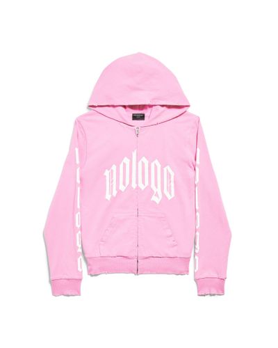 Balenciaga Nologo hoodie mit reißverschluss small fit - Pink