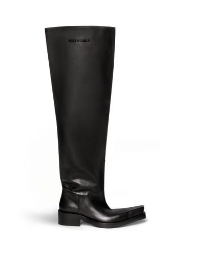 Balenciaga Santiago Over-the-knee Leather Boots - Black