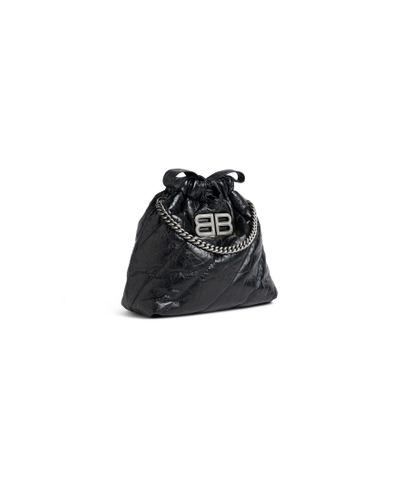 Balenciaga Crush Xs Tote Bag Quilted - Black