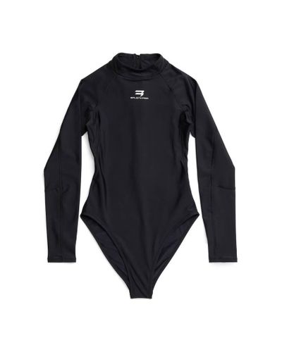 Balenciaga Sporty Tech Long Sleeve Swimsuit - Blue