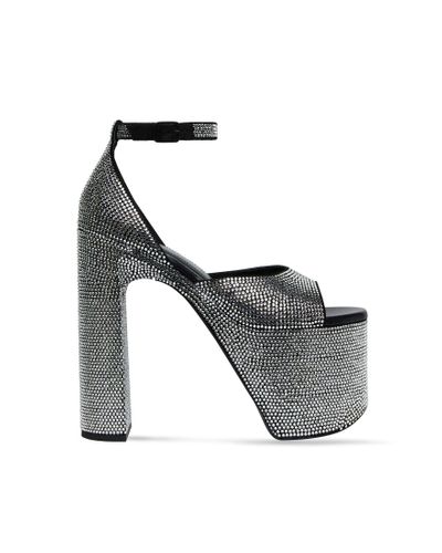 Balenciaga Camden 160mm Sandal With Rhinestones Black - Gray